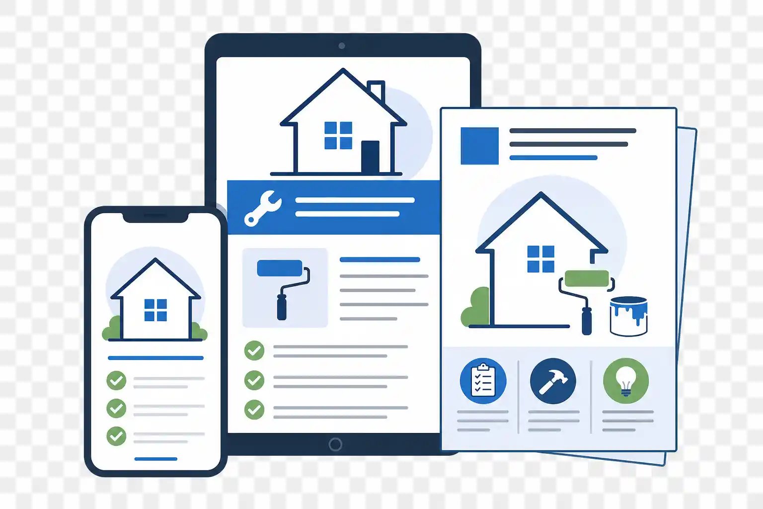 digital guides mock up for home improvement