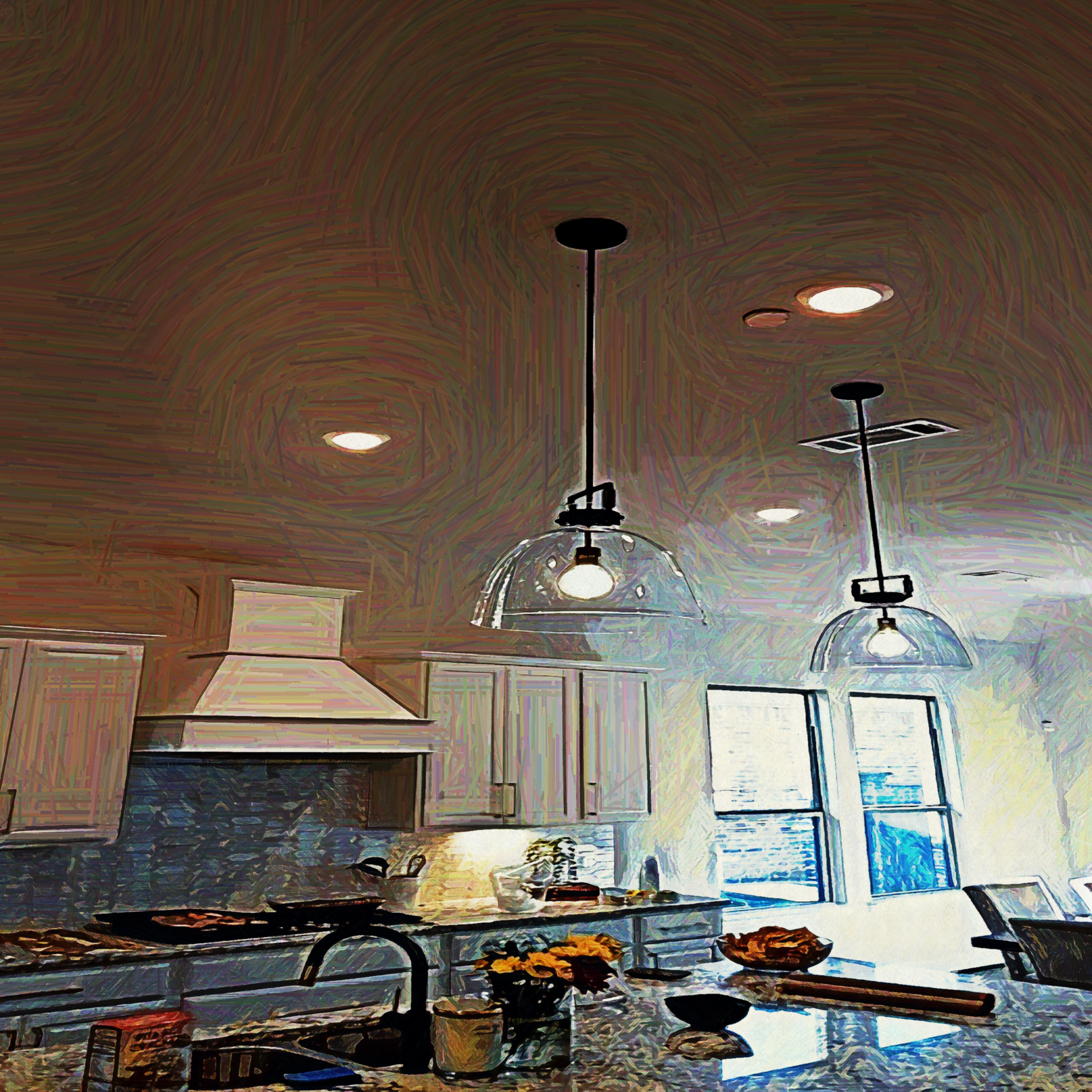 kitchen photograph turned into digital art edit